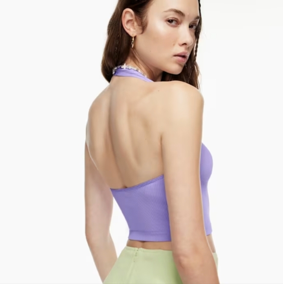 Sunday Best Aritzia NWOT | Lilac SinchSeamless Rib Halter Top | Never Worn | XS - Picture 8 of 11